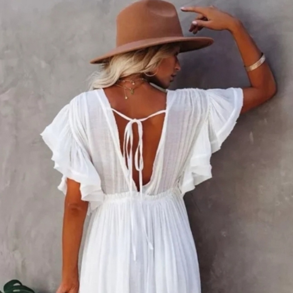 Lk New CUPSHE Romantic Boho Gauze Maxi Dress Swim
Cover-Up Sz Medium - Picture 3 of 7
